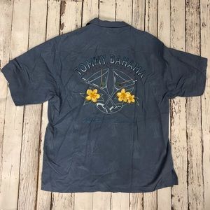 Tommy Bahama Embroidered Drinking Shirt vintage